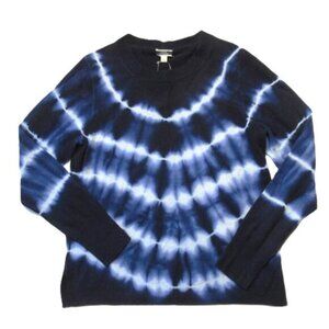 NWT J.Crew Cashmere Crewneck Sweater in Classic Sky Navy Tie-dye Pullover XS